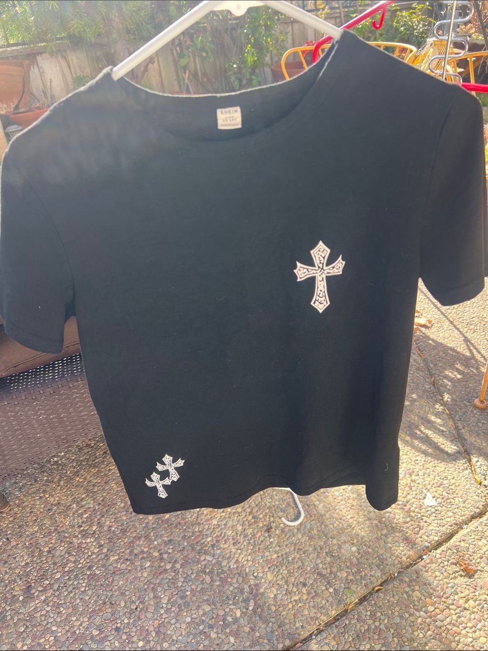 Kids Black Cross Graphic Tee - Unbranded
